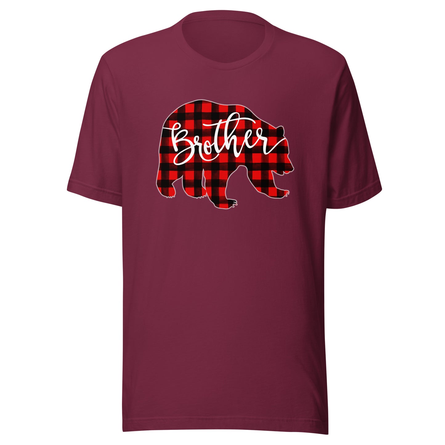 Red Plaid Brother Bear Matching Family Christmas Eve Buffalo T-Shirt