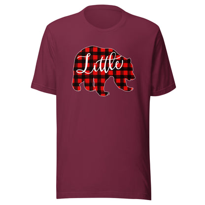 Red Plaid Little Bear Matching Family Christmas Eve Buffalo T-Shirt