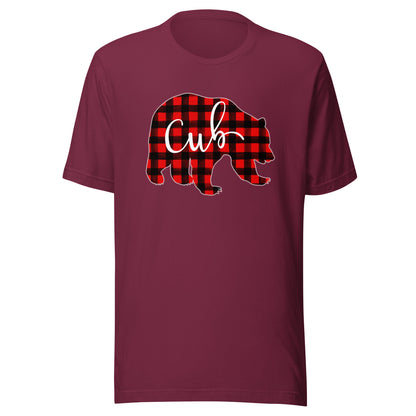 Red Plaid Cub Bear Shirt Matching Pajama Family Buffalo Baby T-Shirt