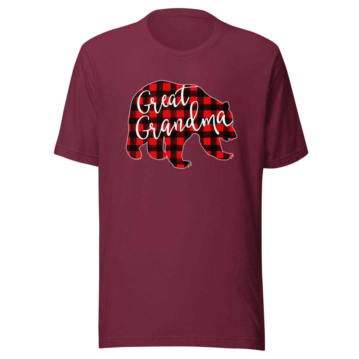 Red Plaid Great Grandma Bear Matching Family Christmas Eve T-Shirt