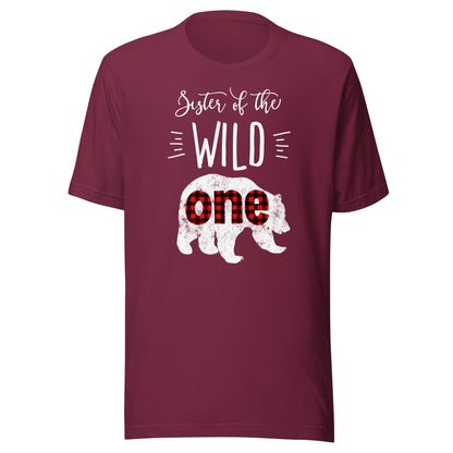 Sister of the Wild One Shirt Bear Lumberjack 1st Birthday T-Shirt