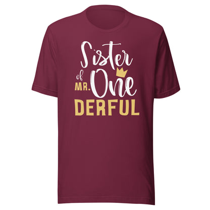 Sister Mr Onederful 1st Birthday First One-Derful Matching T-Shirt