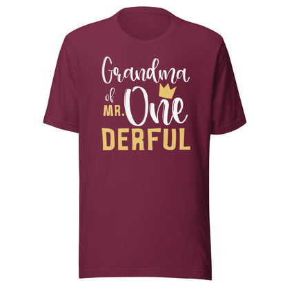 Grandma of Mr Onederful 1st Birthday First One-Derful Party T-Shirt