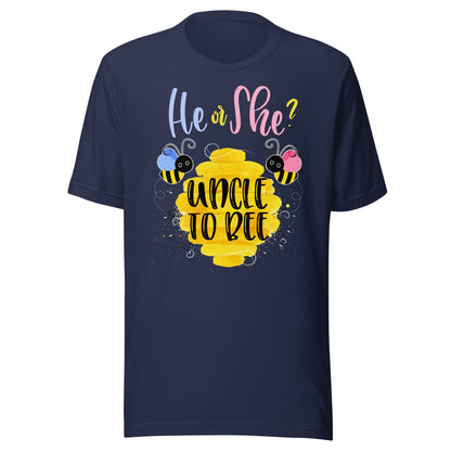 Gender Reveal What Will It Bee Shirt He or She Uncle T-Shirt T-Shirt