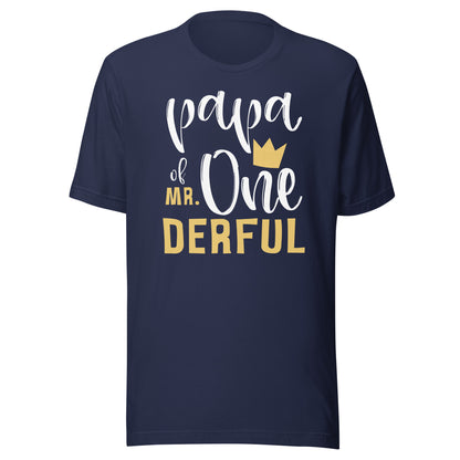 Papa of Mr Onederful 1st Birthday First One-Derful Matching T-Shirt