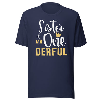Sister Mr Onederful 1st Birthday First One-Derful Matching T-Shirt
